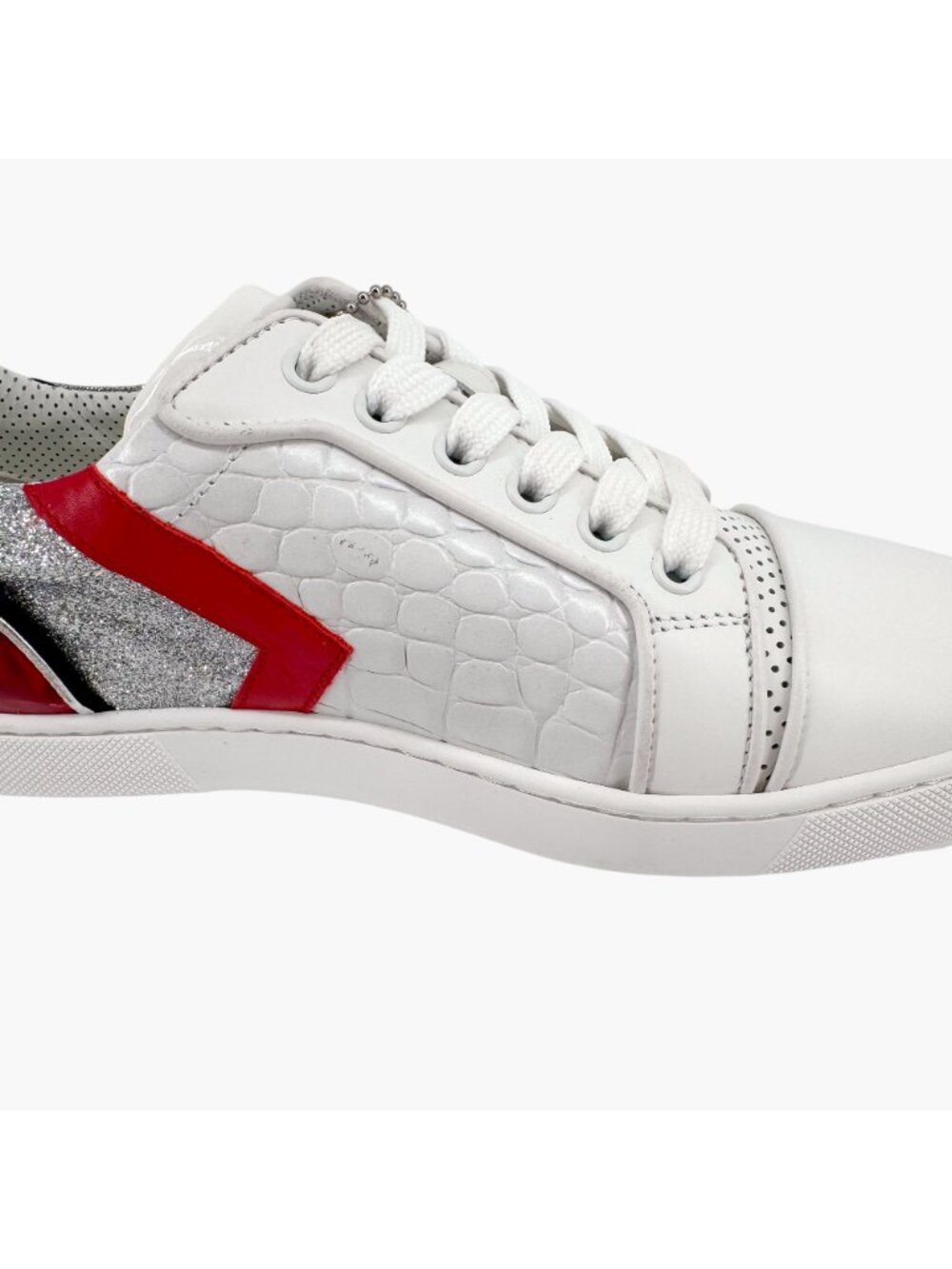 Christian Louboutin Vieira Limited Sneakers White Red Leather Size 37 US 7 Women - Picture 14 of 15